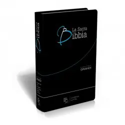 Bibbia N.R. 14x21 cm caratteri grandi pelle nera taglio argento Nuova Edizione