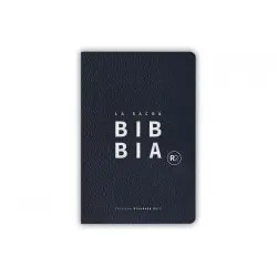 Bibbia Riveduta 2020 (R2) MEDIA Pelle Blu Scuro, Titolo e Taglio Argento