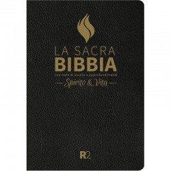 Bibbia da studio "Spirito e Vita" (R2) Pelle sintetica Nera, Titolo e Taglio Oro