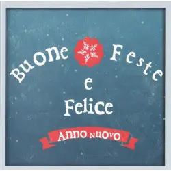 Biglietto "Buone Feste" fiocchi di neve blu  con busta