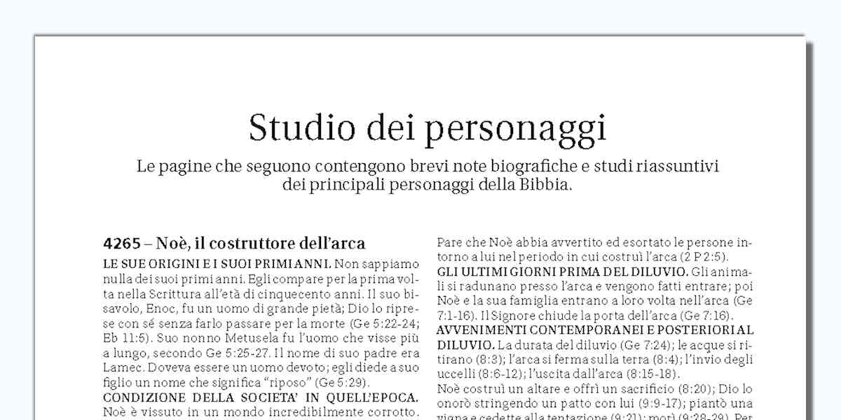 STUDIO DEI PERSONAGGI DELLA BIBBIA