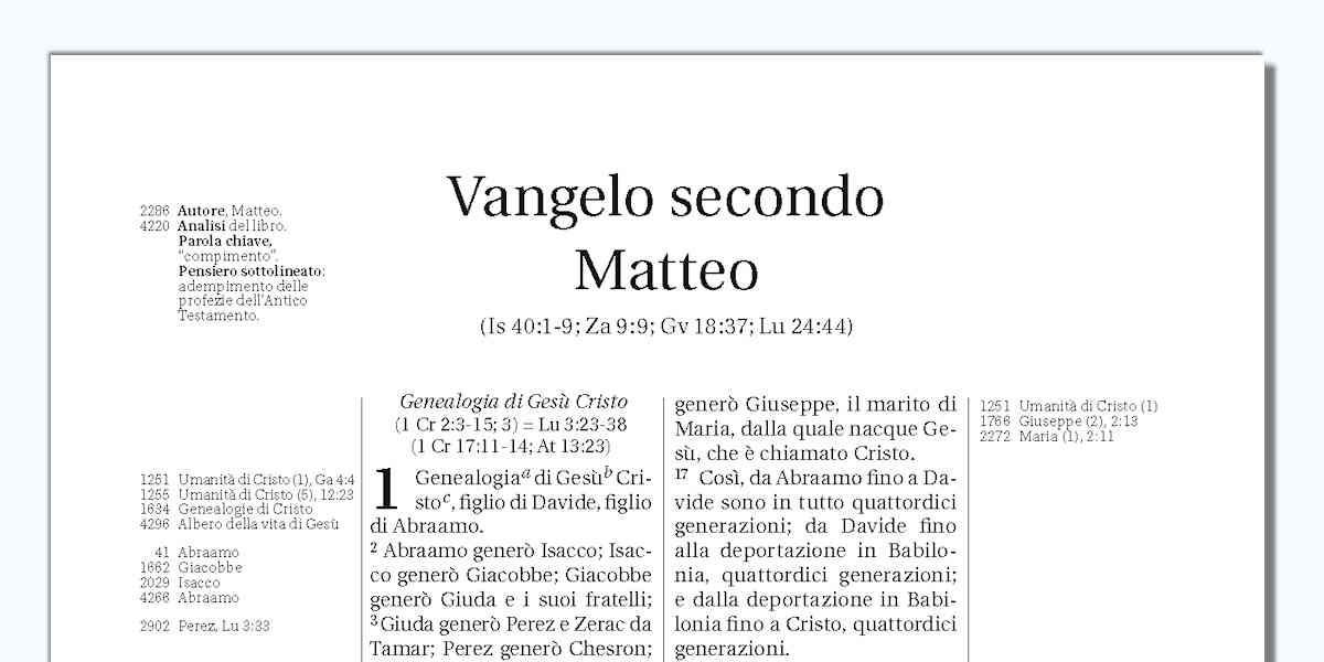 prima pagina vangelo matteo thompson